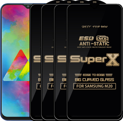 Qyist Edge To Edge Tempered Glass for Samsung Galaxy M20(Pack of 4)