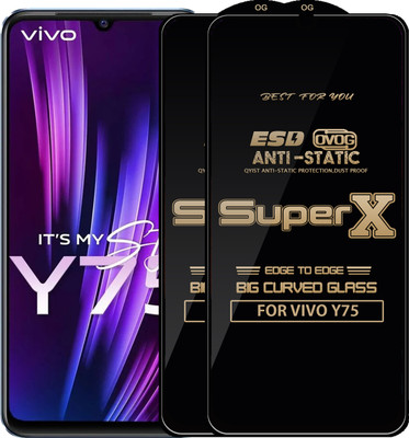 Qyist Edge To Edge Tempered Glass for VIVO Y75(Pack of 2)