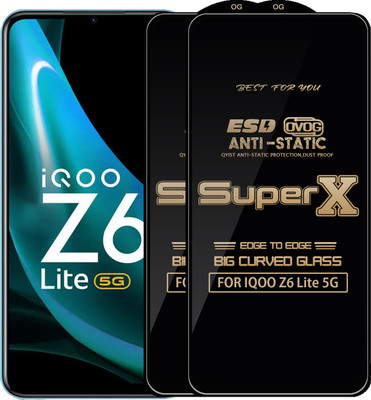 Qyist Edge To Edge Tempered Glass for IQOO Z6 Lite 5G(Pack of 2)