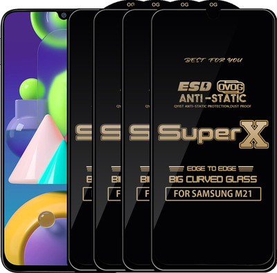 Qyist Edge To Edge Tempered Glass for SAMSUNG M21(Pack of 4)
