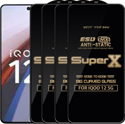Qyist Edge To Edge Tempered Glass for IQOO 12 5G(Pack of 4)