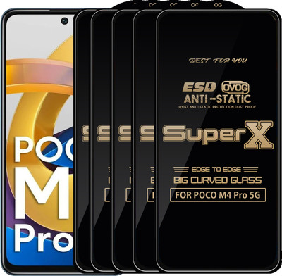 Qyist Edge To Edge Tempered Glass for POCO M4 Pro 5G(Pack of 5)