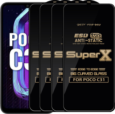 Qyist Edge To Edge Tempered Glass for POCO C31(Pack of 4)