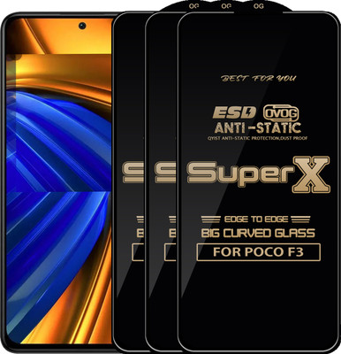 Qyist Edge To Edge Tempered Glass for POCO F3(Pack of 3)
