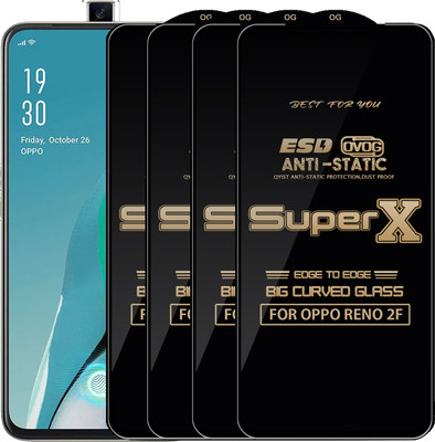 Qyist Edge To Edge Tempered Glass for Oppo Reno2 F(Pack of 4)