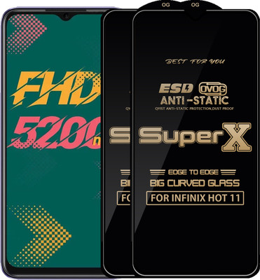 Qyist Edge To Edge Tempered Glass for INFINIX HOT 11(Pack of 2)
