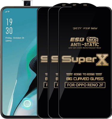Qyist Edge To Edge Tempered Glass for Oppo Reno2 F(Pack of 3)