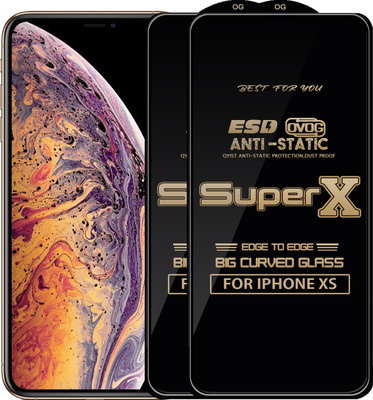Qyist Edge To Edge Tempered Glass for Apple iPhone XS(Pack of 2)
