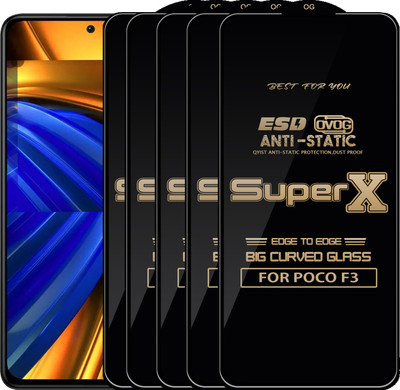 Qyist Edge To Edge Tempered Glass for POCO F3(Pack of 5)