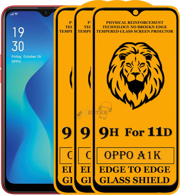 Xester Edge To Edge Tempered Glass for Oppo A1k(Pack of 3)