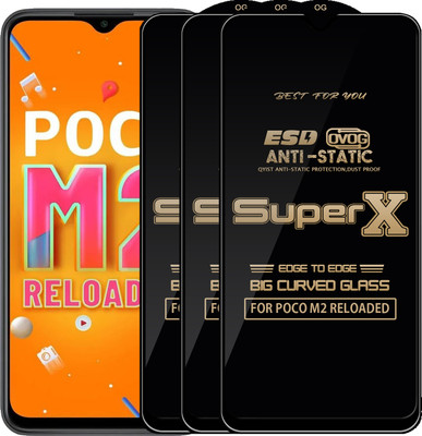 Qyist Edge To Edge Tempered Glass for POCO M2 RELOADED(Pack of 3)
