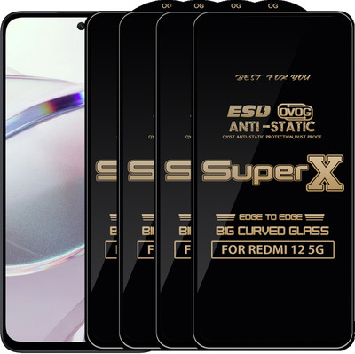 Qyist Edge To Edge Tempered Glass for REDMI 12 5G(Pack of 4)