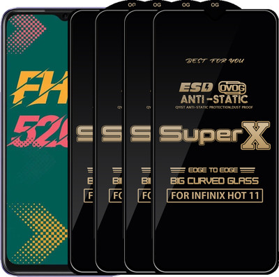 Qyist Edge To Edge Tempered Glass for INFINIX HOT 11(Pack of 4)