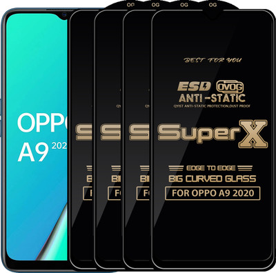 Qyist Edge To Edge Tempered Glass for OPPO A9 2020(Pack of 4)