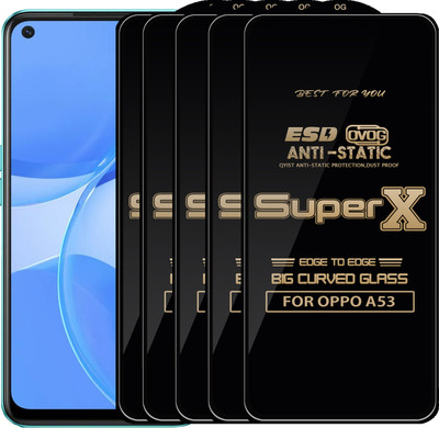 Qyist Edge To Edge Tempered Glass for OPPO A53(Pack of 5)
