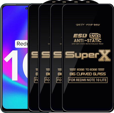 Qyist Edge To Edge Tempered Glass for REDMI NOTE 10 LITE(Pack of 4)