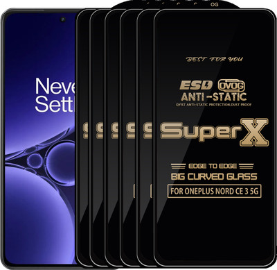 Qyist Edge To Edge Tempered Glass for ONEPLUS NORD CE 3 5G(Pack of 6)