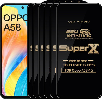 Qyist Edge To Edge Tempered Glass for Oppo A58 4G(Pack of 6)