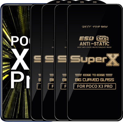 Qyist Edge To Edge Tempered Glass for POCO X3 PRO(Pack of 4)