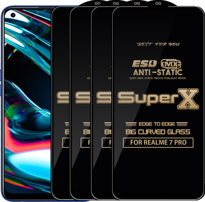 Qyist Edge To Edge Tempered Glass for REALME 7 PRO(Pack of 4)