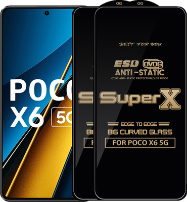 Qyist Edge To Edge Tempered Glass for POCO X6 5G(Pack of 2)