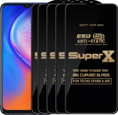 Qyist Edge To Edge Tempered Glass for TECNO SPARK 6 AIR(Pack of 5)