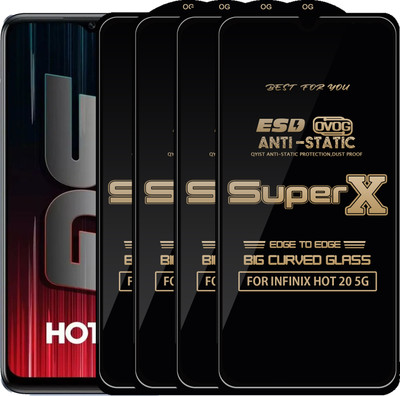 Qyist Edge To Edge Tempered Glass for INFINIX HOT 20 5G(Pack of 4)
