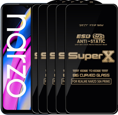 Qyist Edge To Edge Tempered Glass for REALME NARZO 50A PRIME(Pack of 5)