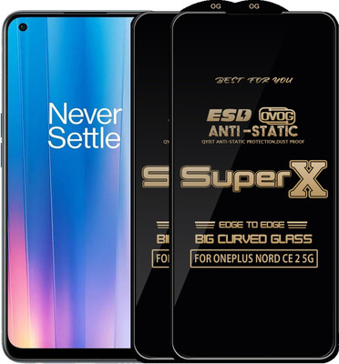Qyist Edge To Edge Tempered Glass for ONEPLUS NORD CE 2 5G(Pack of 2)