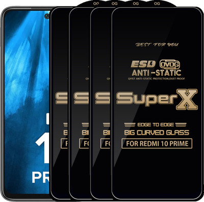 Qyist Edge To Edge Tempered Glass for REDMI 10 PRIME(Pack of 4)