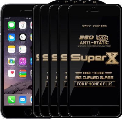Qyist Edge To Edge Tempered Glass for Apple iPhone 6 Plus(Pack of 5)