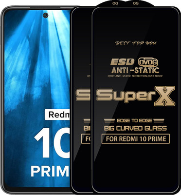 Qyist Edge To Edge Tempered Glass for REDMI 10 PRIME(Pack of 2)