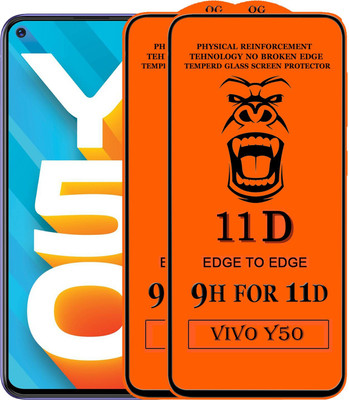 Xester Edge To Edge Tempered Glass for Vivo Y50(Pack of 2)