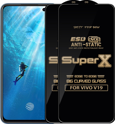 Qyist Edge To Edge Tempered Glass for VIVO V19(Pack of 2)