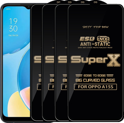 Qyist Edge To Edge Tempered Glass for OPPO A15S(Pack of 4)