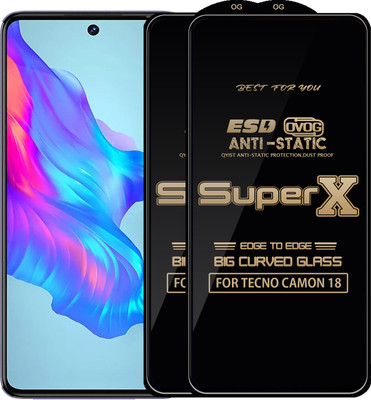 Qyist Edge To Edge Tempered Glass for TECNO CAMON 18(Pack of 2)