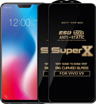 Qyist Edge To Edge Tempered Glass for Vivo V9(Pack of 2)