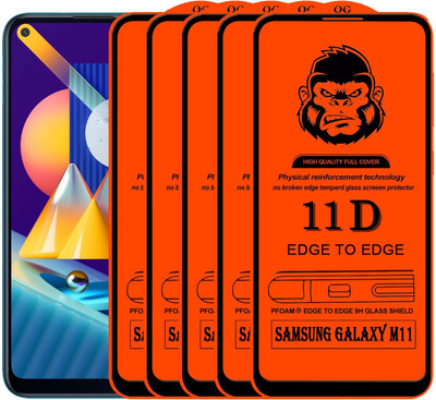Xester Edge To Edge Tempered Glass for SAMSUNG GALAXY M11(Pack of 5)