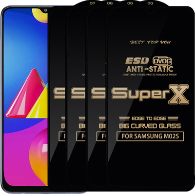 Qyist Edge To Edge Tempered Glass for SAMSUNG M02S(Pack of 4)