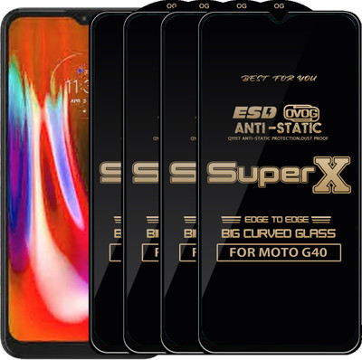 Qyist Edge To Edge Tempered Glass for MOTO G40(Pack of 4)