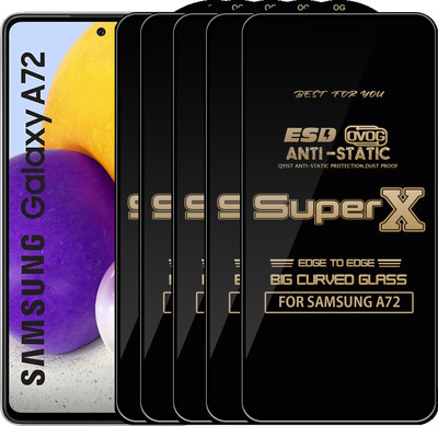 Qyist Edge To Edge Tempered Glass for SAMSUNG A72(Pack of 5)