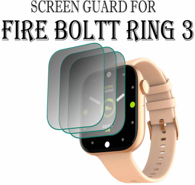 hirdesh Edge To Edge Tempered Glass for Fire-Boltt Ring 3 1.8 INCH(Pack of 3)