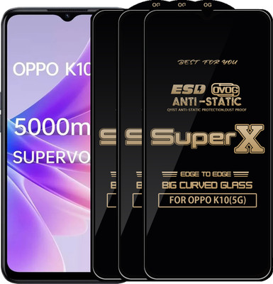 Qyist Edge To Edge Tempered Glass for OPPO K10(5G)(Pack of 3)