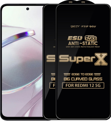 Qyist Edge To Edge Tempered Glass for REDMI 12 5G(Pack of 2)