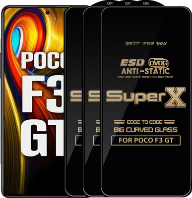 Qyist Edge To Edge Tempered Glass for POCO F3 GT(Pack of 3)