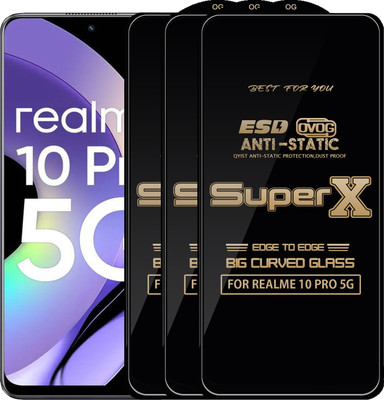 Qyist Edge To Edge Tempered Glass for REALME 10 PRO 5G(Pack of 3)