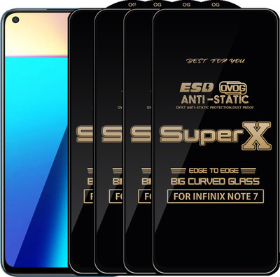 Qyist Edge To Edge Tempered Glass for INFINIX NOTE 7(Pack of 4)