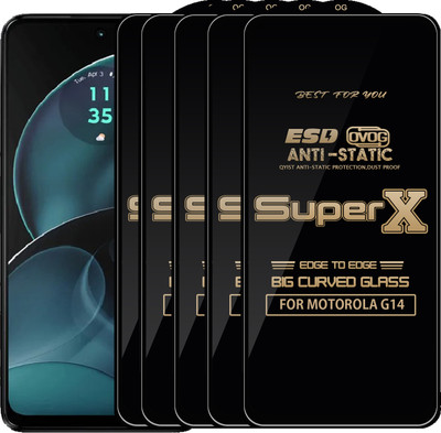 Qyist Edge To Edge Tempered Glass for MOTOROLA G14(Pack of 5)
