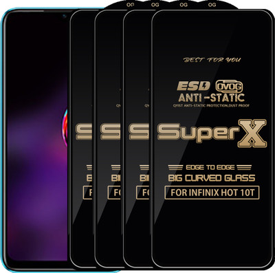 Qyist Edge To Edge Tempered Glass for INFINIX HOT 10T(Pack of 4)