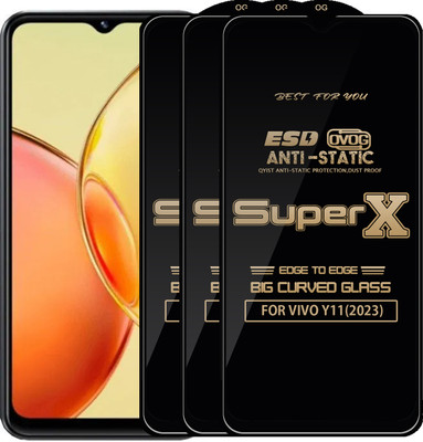 Qyist Edge To Edge Tempered Glass for VIVO Y11(2023)(Pack of 3)